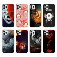 stephen king s it pennywise phone case for iphone 13 mini 12 11 pro max xs xr x 7 8 plus se 2020 transparent cover