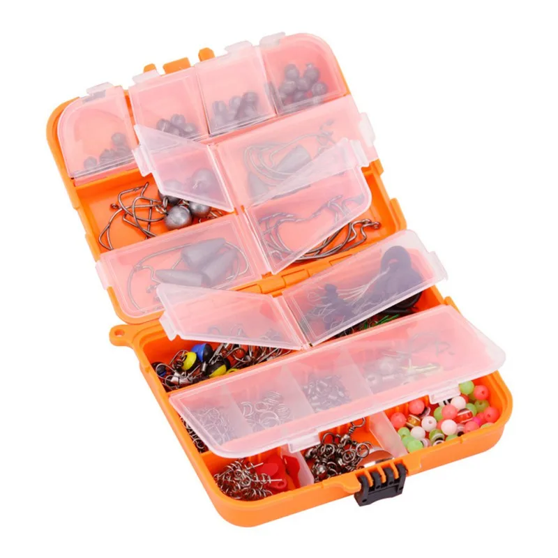 

257pcs Fishing Terminal Tackle - Removable Shot Jig Hook Sinker Weights Space Beans Fishing Leaders Beads Rolling Swivel Snap