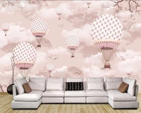 beibehang customized modern fashion decorative painting three dimensional classic wallpaper hot air balloon background