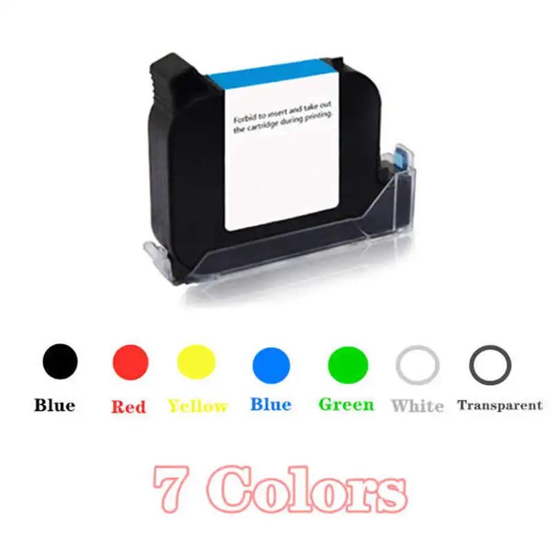 2588 42ML Black Red Blue Green WhitePrinter Ink Cartridge Quick-drying 12.7mm Print Height Universal for Handheld Inkjet Printer