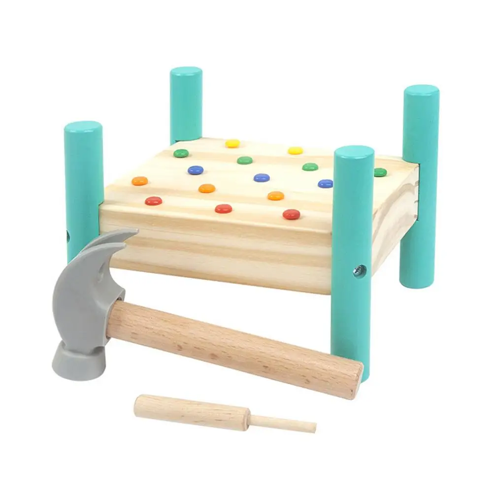 

Wooden Pounding Bench With Hammer Kids Preschool Toys Multifunctional Tool Maintenance Box Baby Nut Combination Birthday Gift