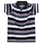 Мужская футболка в полоску, с коротким рукавом, повседневная, большого размера, лето, M-5XL
