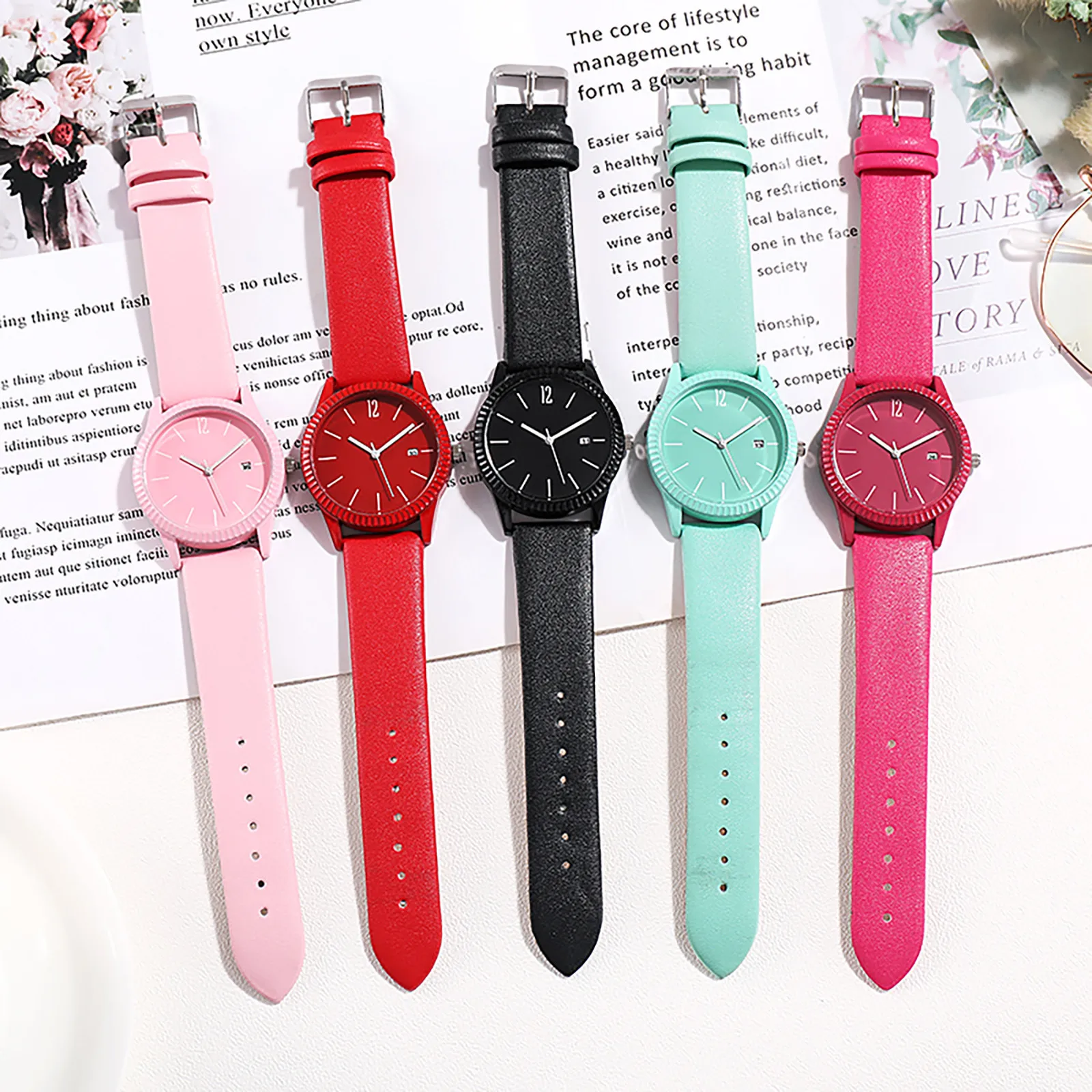 

Женские Часы Ladies Watch, Waterproof Luminous Calendar Belt Fashion Watch, Quartz Watch Luxury Watch Women 2021 Fanfeeda