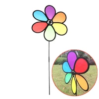 1pcs classic toys colorful rainbow dazy flower spinner wind windmill garden yard outdoor decor color randomly