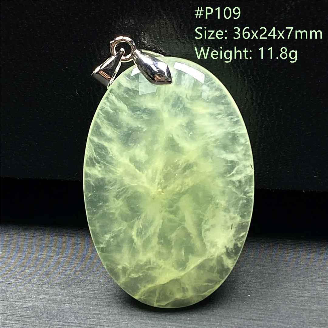 

Natural Green Prehnite Pendant For Women Men Healing Love Gift 36x24x7mm Beads Reiki Crystal Stone Silver Pretty Jewelry AAAAA