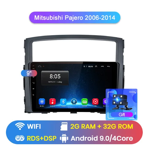WIFI 2-32GB Junsun 4G+ 64G Android 9,0 для Mitsubishi Pajero 4 2006- Авто Радио стерео плеер Bluetooth gps навигация нет 2din dvd - Цвет: WIFI 2-32GB