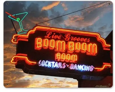 

Old Time Signs Boom Boom Room Metal Sign Wall Decor 16 x 12