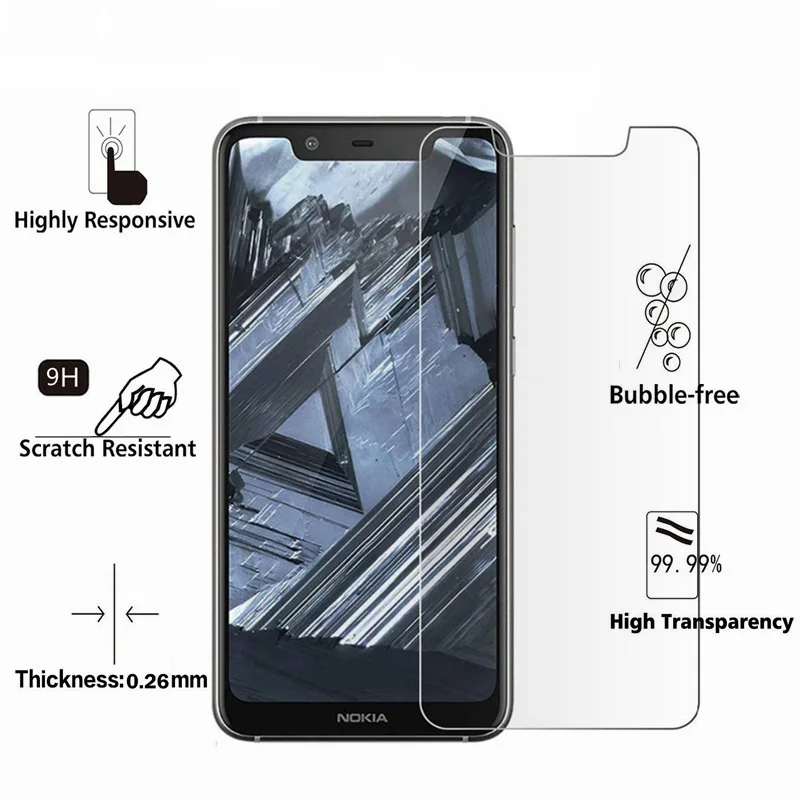 Закаленное стекло для Nokia 5 1 Plus Защита экрана X5 прозрачная закаленная Защитная