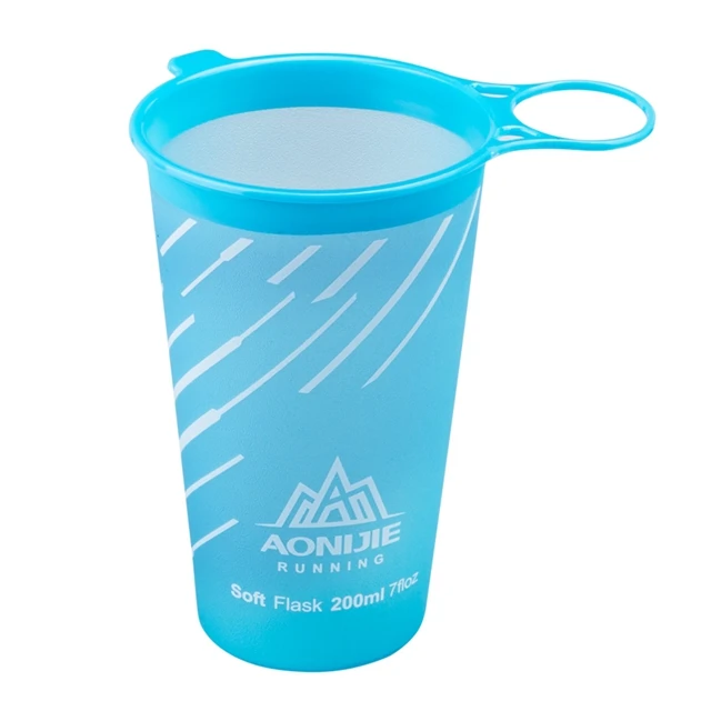 New Sea Blue AONIJIE 200 мл мягкая чашка складная сумка для воды без бисфенола нетоксичный Сверхлегкий для спорта на открытом воздухе марафон Велоспорт 3 цвета ТПУ - Цвет: New Sea Blue