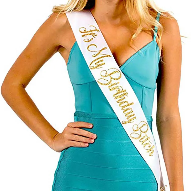 Атласный пояс с надписью It My Birthday смешное украшение для вечеринки в честь Дня