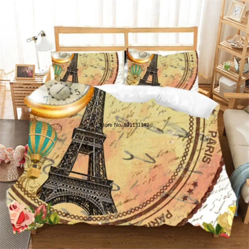 Модный пуховой чехол в Парижском Стиле с изображением Эйфелевой башни цветов