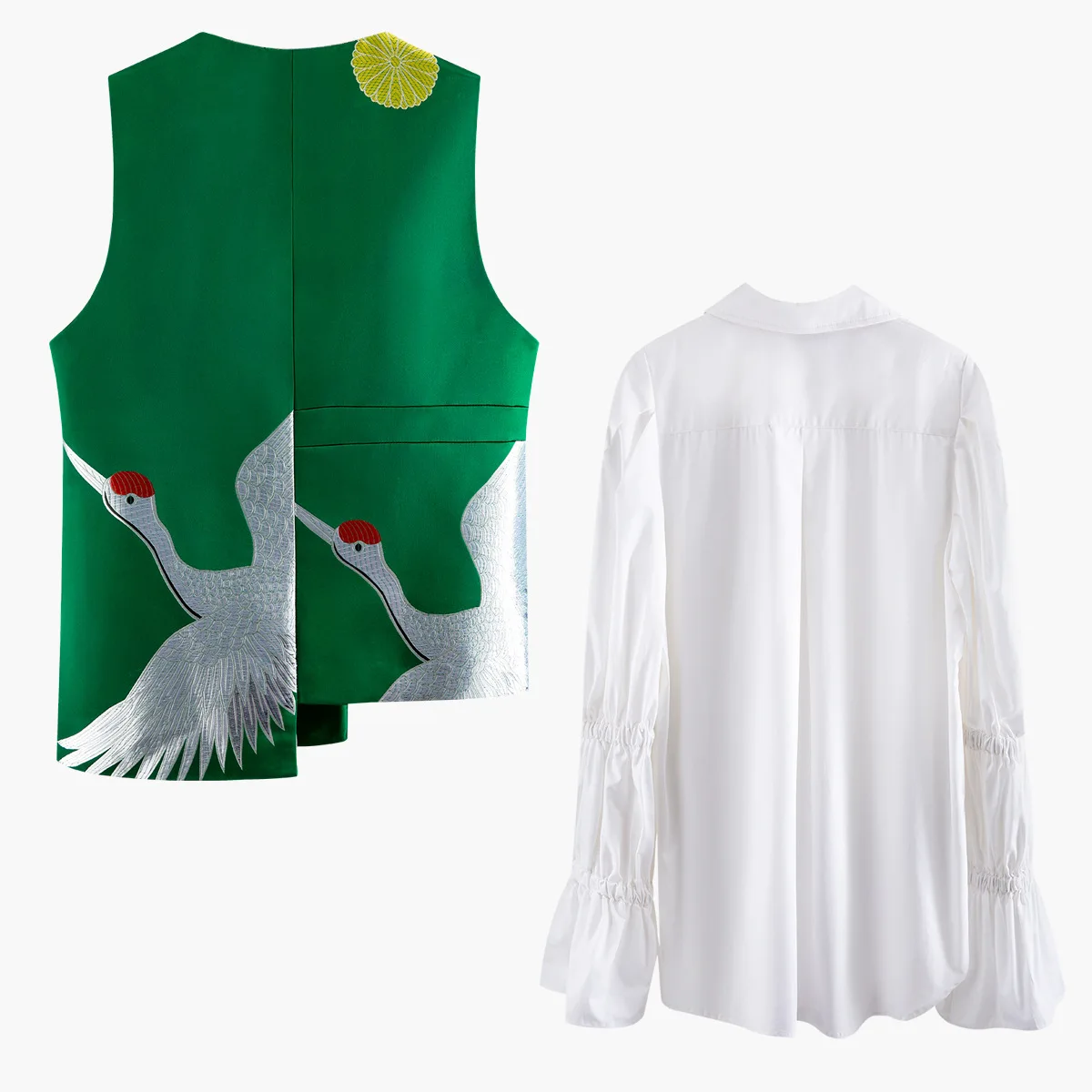 Getвесенний женский жилет с неровным v образным вырезом винтажный вышивкой