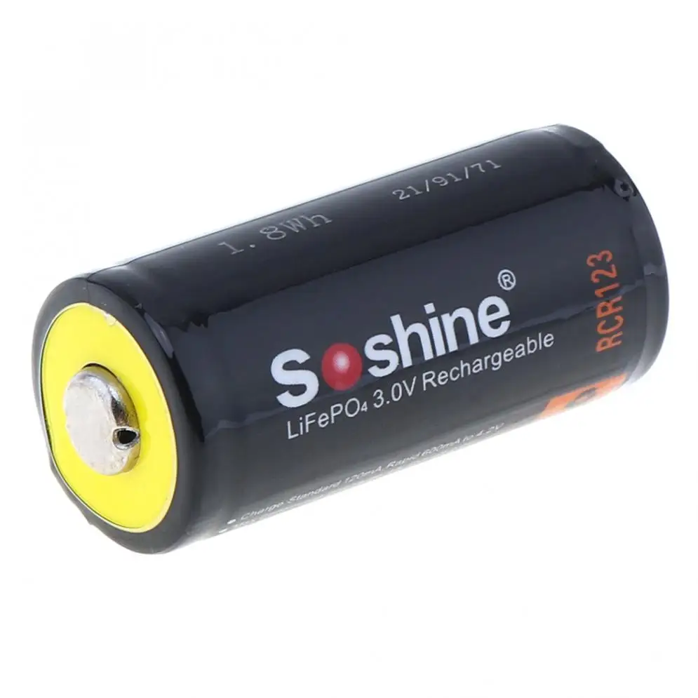 2 шт./лот Soshine 3V 600 мА/ч 16340 RCR123 LiFePO4 Перезаряжаемые Батарея с защитой PCB для