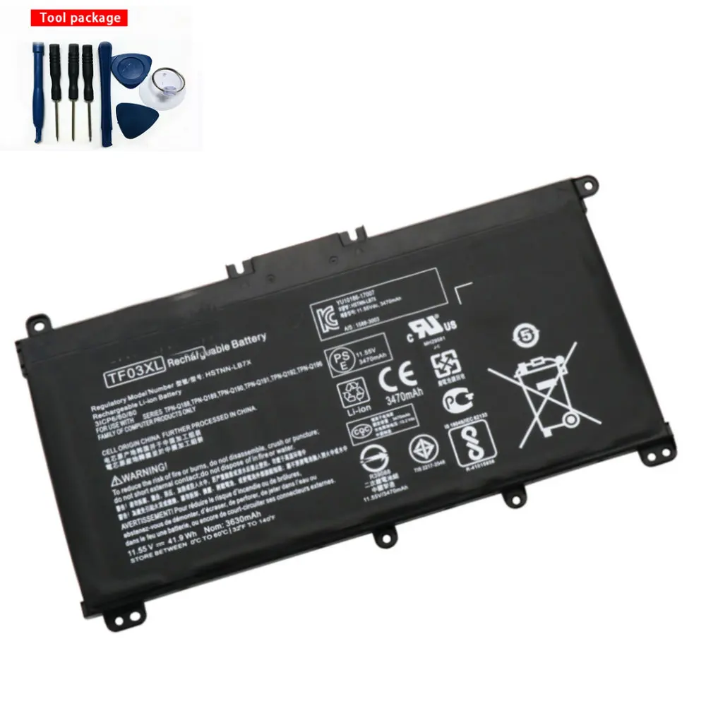 

TF03XL Laptop battery For HP 14-bp080nd 14-bf 15-CC TPN-Q188 Q189 Q190 Q191 Q192 Q201 HSTNN-LB7X HSTNN-LB7J 920070-855