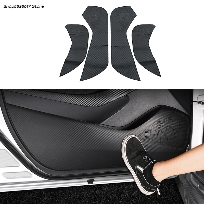 Car Door Anti-Kick Pad Carbon Fiber Leather Door Protection Film Stickers For Toyota Corolla 2019 2020 2021 Car Accessories Car Door Anti-Kick Pad Carbon Fiber Leather Door Protection Film Stickers For Toyota Corolla 2019 2020 2021 Car Accessories