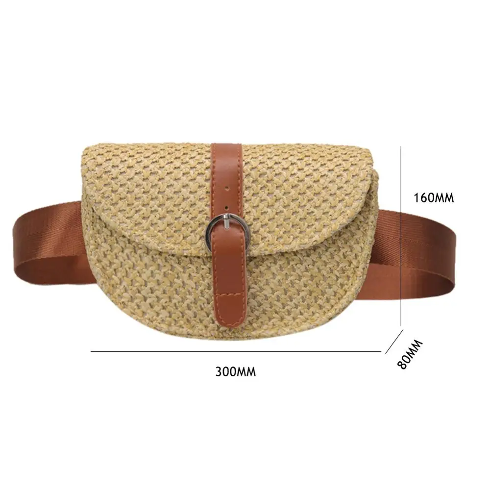 Женская Повседневная Соломенная нагрудная сумка маленькая Праздничная пляжная