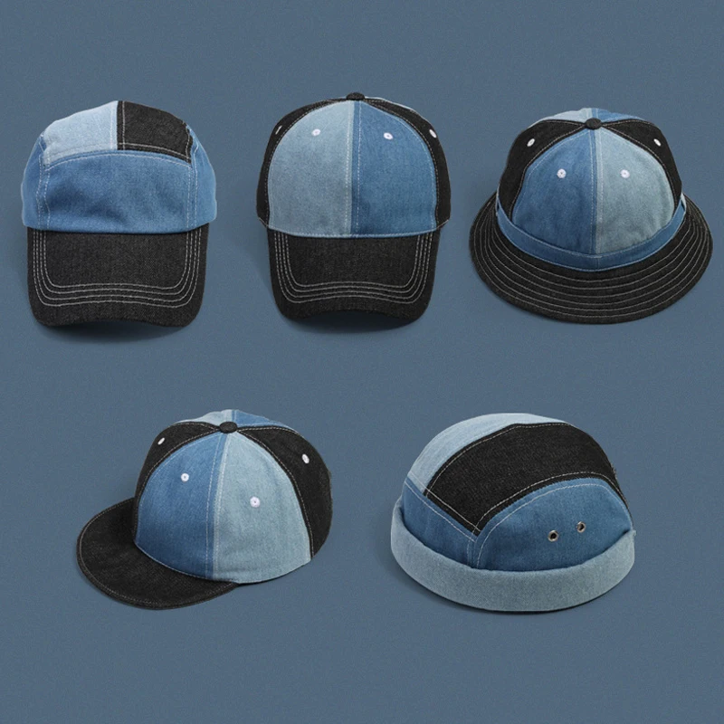 

Classic Polo Style Hat Cowboy Stitching Trend Soft Brim Curved Brim Baseball Cap Street Hip Hop Melon Skin Cap