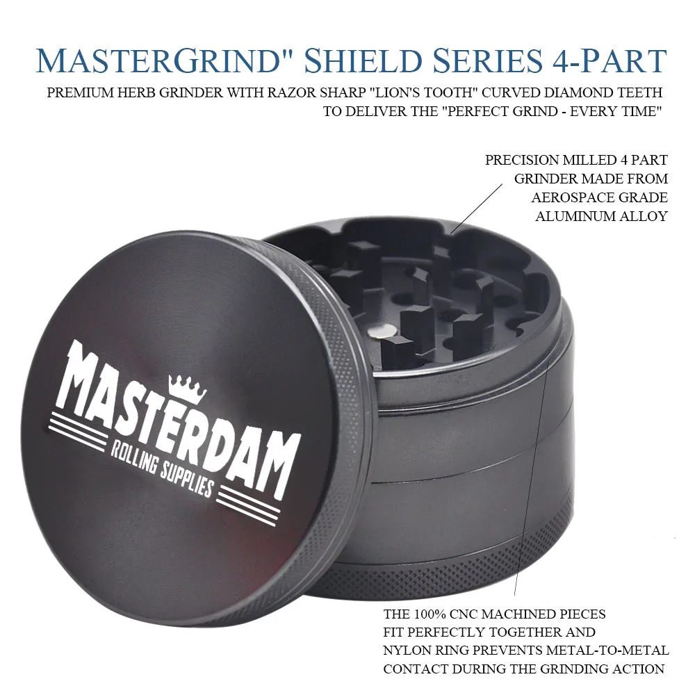 Мастердам прокатки поставок 2 5 дюймовый точильщик табака с ловцом пыльцы 4 шт. из