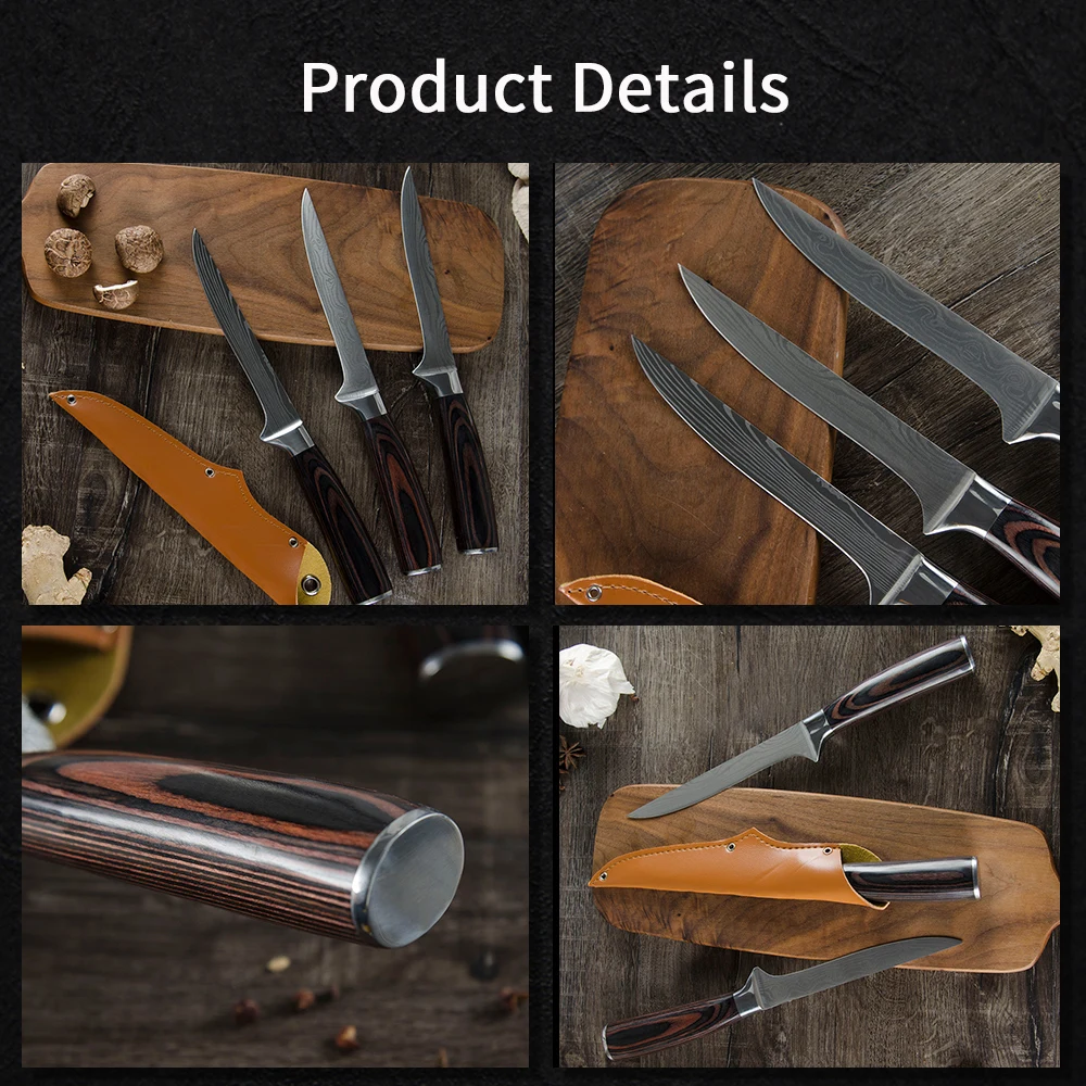 Нож для костей из дамасской нержавеющей стали 5 дюйма|Кухонные ножи| |