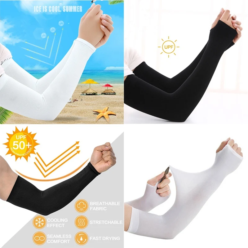 1 Pair Men Women Cycling Arm Sleeve Running Bicycle Sun Protection Knitting Cuff Cover Protective Anti-sweat Warmers | Спорт и