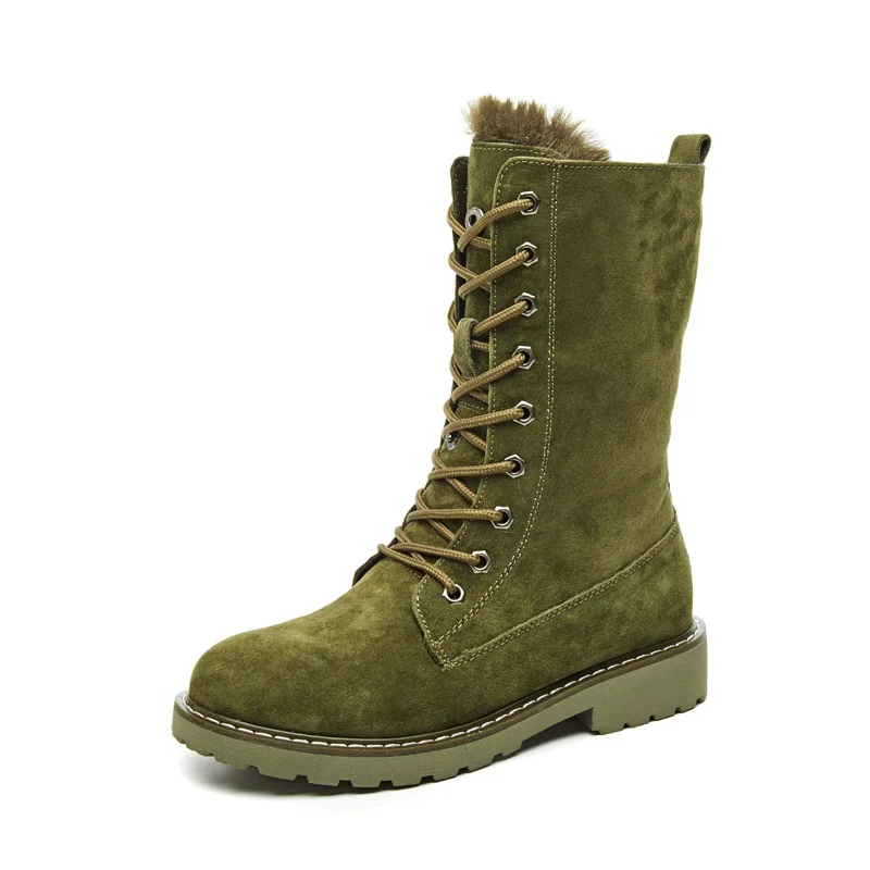 

boots women's new autumn and winter 2020 leather thickened waterproof shoes women's soft soled cotton boots Plush