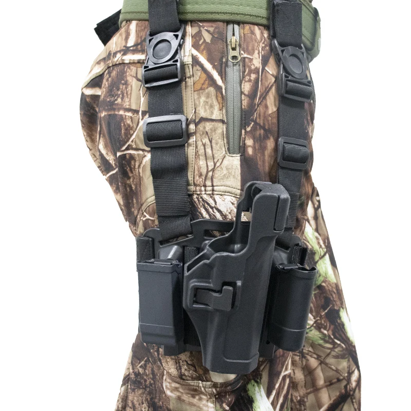 

Tactical Adjustable Leg Gun Holster Platform for Glock 17 Without Flashlight Thigh Pistol Case Shooting Hunting Accessories