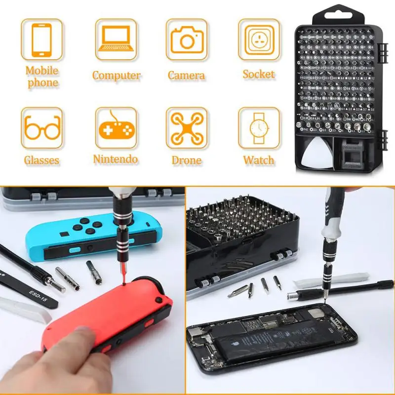 

117pcs Cell Phones Opening Screen Pry Repair Tool Kits Professional Mobile Phone Screwdriver Tools for iPhone Samsung Xiaomi