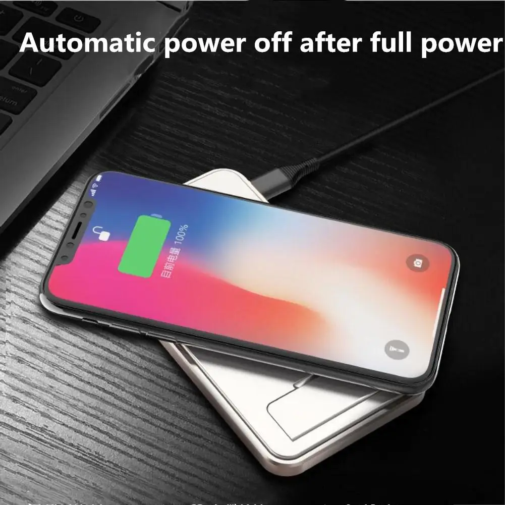 2 в 1 беспроводная зарядная подставка для iPhone 11 Pro Max XR Xs X Алюминиевый сплав