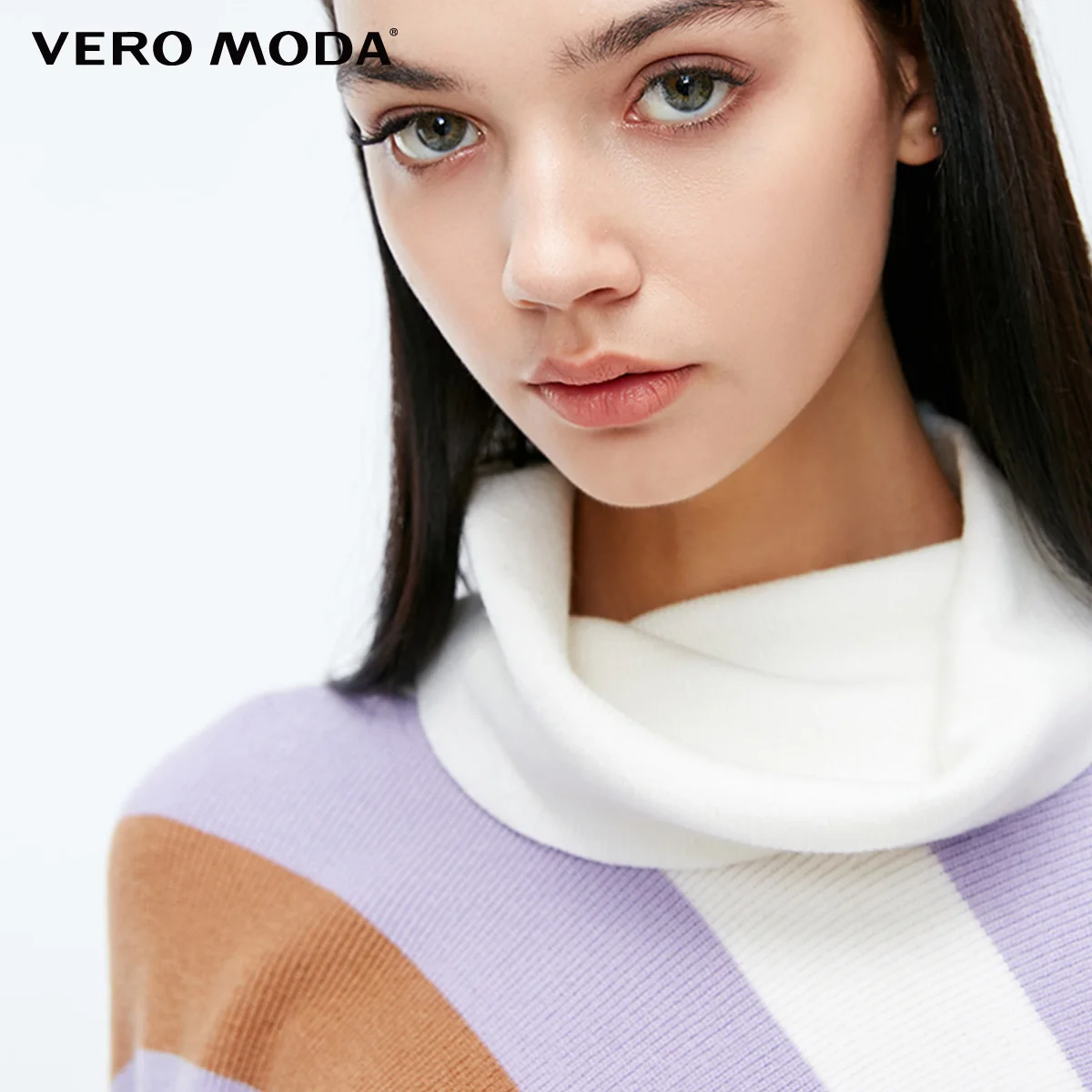 Женский вязаный свитер в полоску с открытыми плечами Vero Moda | 318324549|Джемпера|