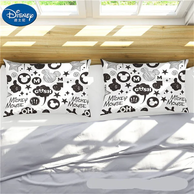 Cute Mickey Mouse Pillow Case White Couple Lovers Gift Pillo