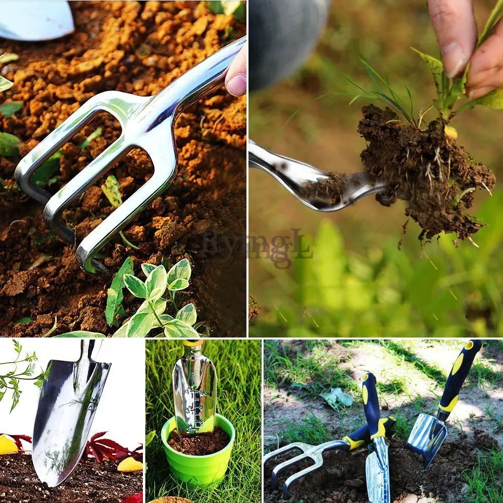 Набор садовых инструментов из нержавеющей стали набор для посадки вилка шпатель