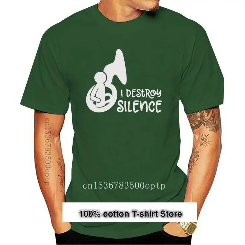 

I destroy silence-Camiseta divertida de tuba music band, camisa de instrumento para hombres