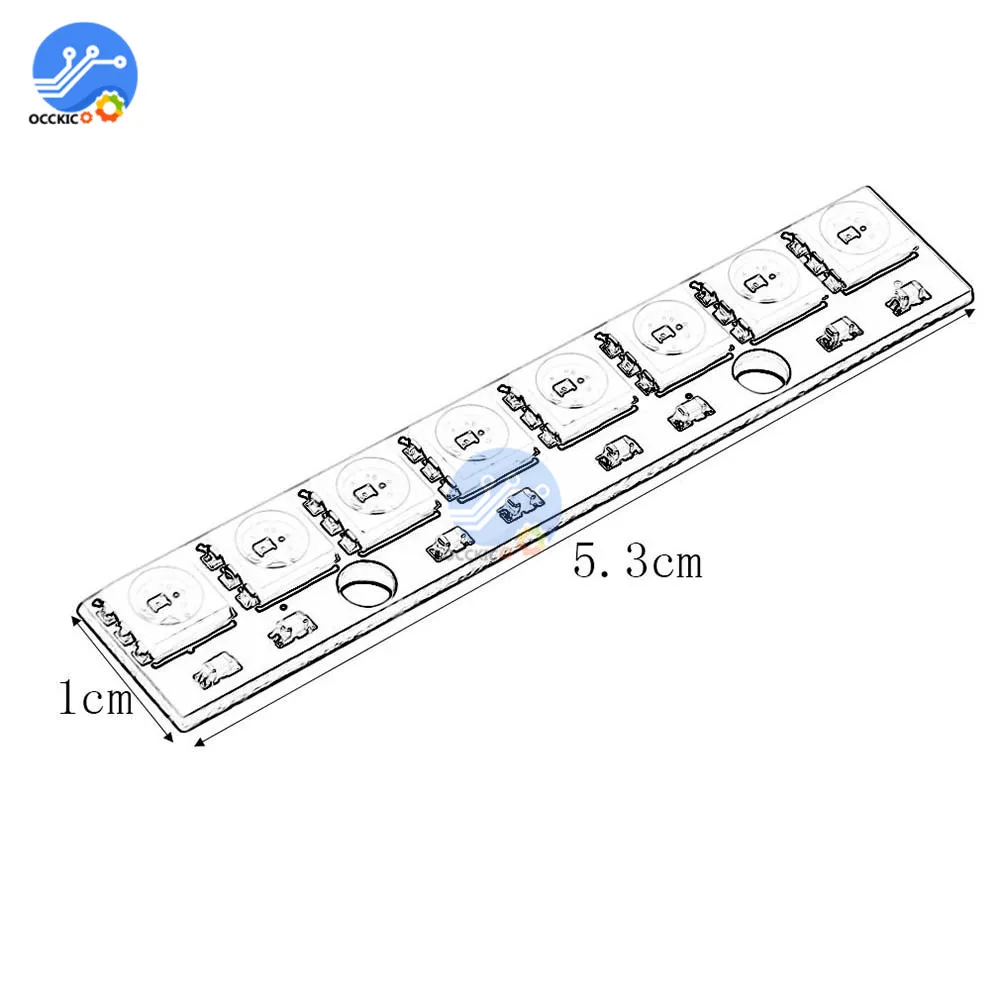 Black 8 Channel WS2812 5050 Full Color RGB Module 8LED Lights Driver Development Board for Arduino LED Strip Lamp|board arduino|board boardboard led