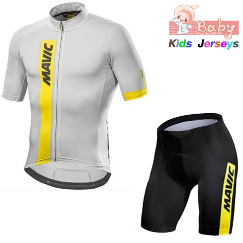 

2020 Mavic Breathable Quick Dry Kids Cycling Jersey Set Pro Team Children Bike Clothing Boys Summer Bicycle Wear Cycling Shorts