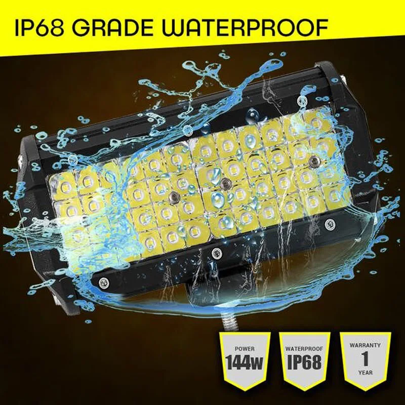 

Work Light 120W Led Light Bars 4x4 Offroad 7 Inch 12V Spot Flood Beam Driving Fog Light for Boat Car Tractor Truck SUV ATV Lamps