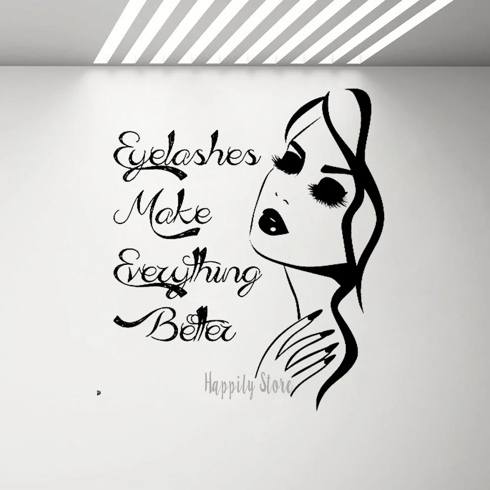 Ресницы Настенная Наклейка ресницы переводная картинка для салона красоты