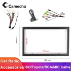 Camecho 2 Din автомобильный радиоприемник 100 мм Рамка RCA ISO микрофонный кабель для Nissan Toyota кабель автомобильный мультимедийный плеер аксессуары для установки
