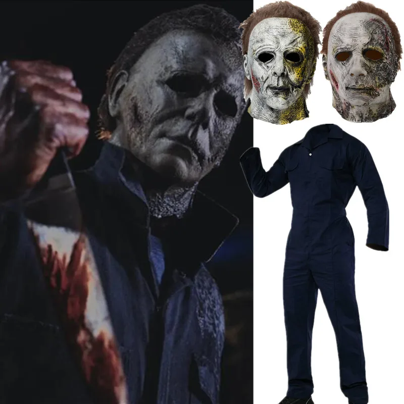 

Halloween Kills MichaelMyers Michael Myers Cosplay Adults Unisex Costume Set Bodysuit Coverall Mask Suit Halloween Party Prop