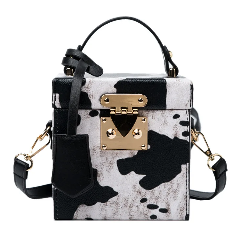 

Luxury Animal Pattern Box Crossbody Bags for Women 2021 Trend Fashion Design Pu Leather Shoulder Handbags Female Quality