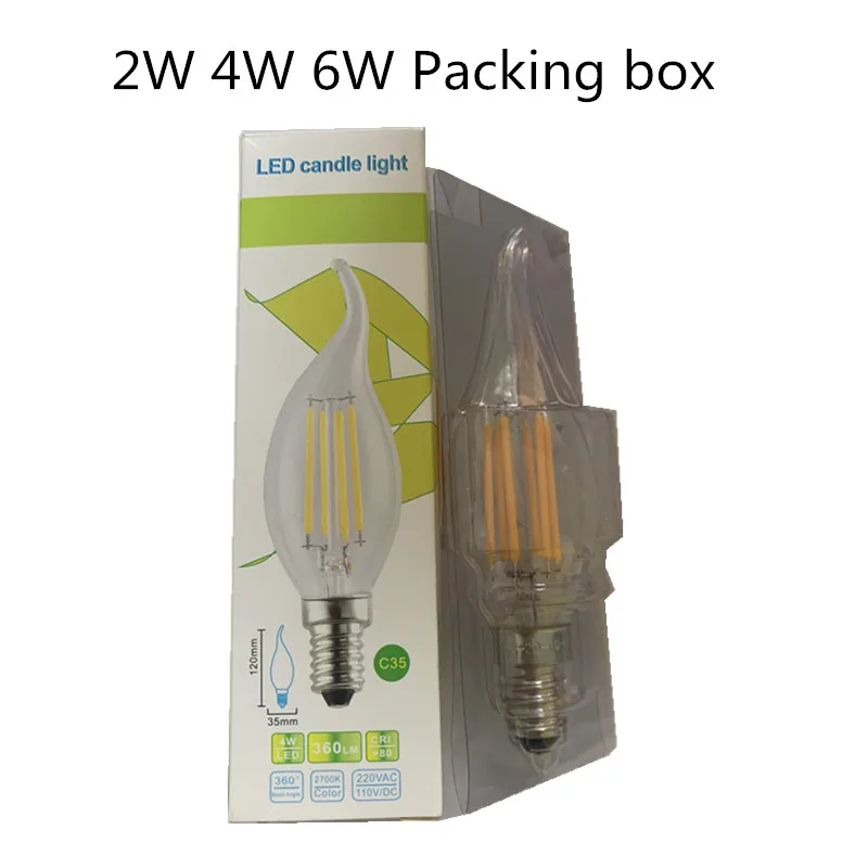5 шт. светодиодная дизайнерсветильник энергосберегающая свеча 4 Вт 6 C35L C35 лампа E14