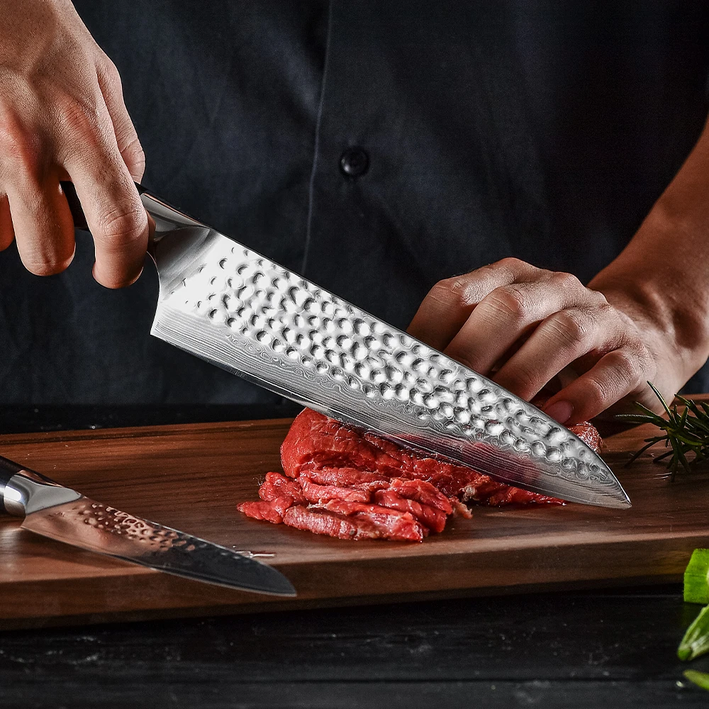Высокое качество 2 шт. Набор ножей Дамасская сталь нож шеф-повара японский стиль 67