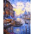 Венецианский закат морской пейзаж DIY Рисование по номерам современное настенное Искусство Холст акриловая краска по номерам уникальный подарок для домашнего декора