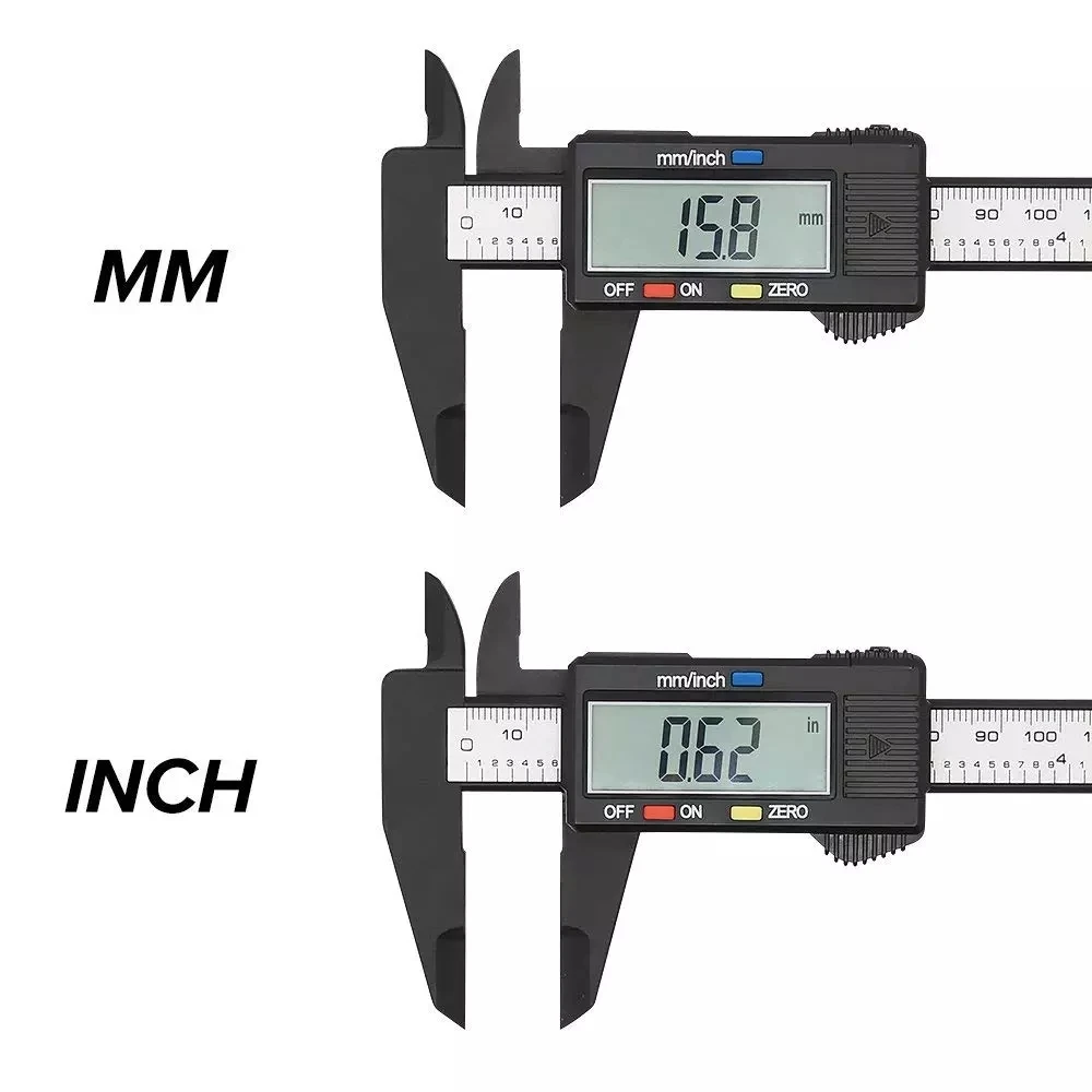 

Digital Vernier Caliper 0-150mm 6-inch LCD Electronic Carbon Fiber Altimeter Micrometer Measuring Tool