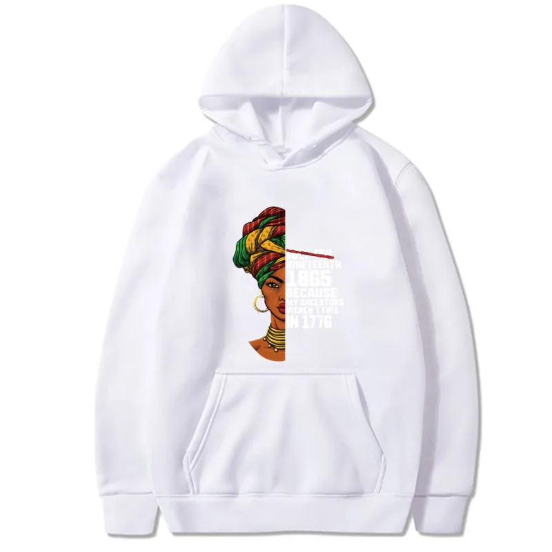 

Hot Slave Liberation Day Printed Long-Sleeved Hooded Fleece Womens Winter Tops Hoodies Letter Printing Sweatshirt Womens