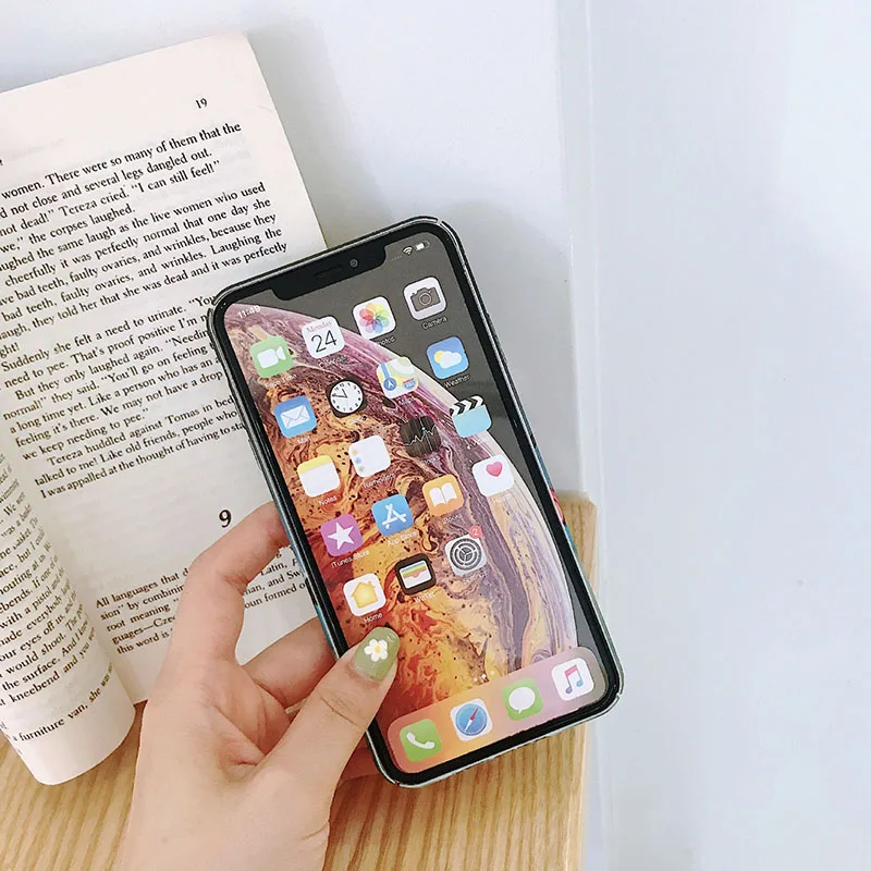 Забавный мультяшный узор Скраб чехол для телефона iPhone 6 6s 7 8 Plus X Xs XR Max твердый PC