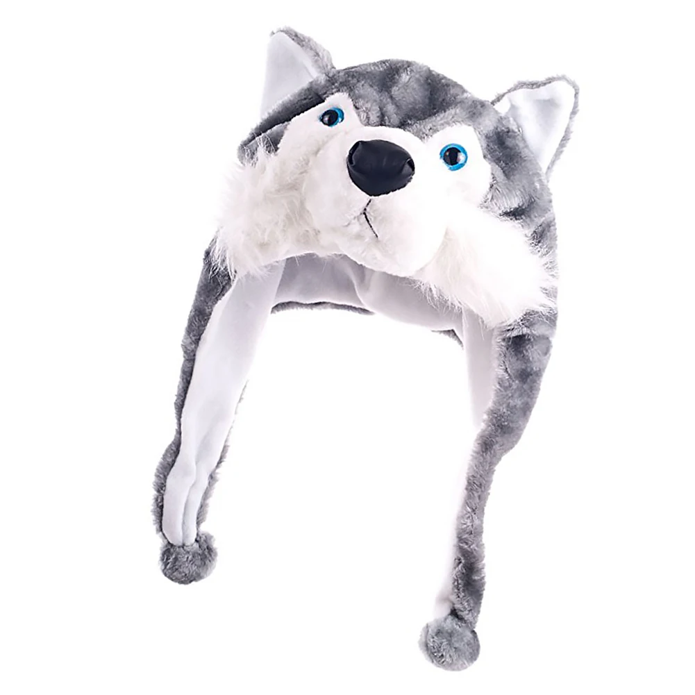 

New Product Baby Hat Husky Pattern Cartoon Pattern Cute Dog Hat Scarf Cotton Spring And Autumn Boy Girl Hat Hot Sale In 2021