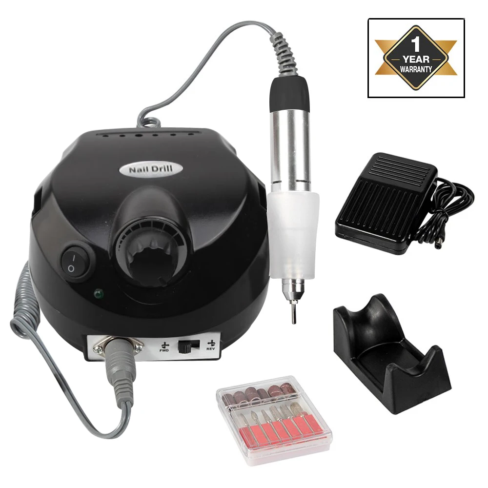 Black 800g Профессиональная электрическая дрель для ногтей, аппарат для маникюра, оборудование для дизайна ногтей, аппарат 35000 об/мин для маникюра, педикюра, пилка для ногтей, инструменты, сверло для полировки - Цвет: Black 800g