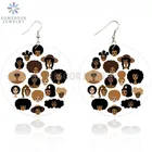 SOMESOOR все мои сестры афро натуральные волосы художественные дизайны деревянные серьги с обеих сторон Печатные кудри оплетка меланин девушки для женщин Подарки