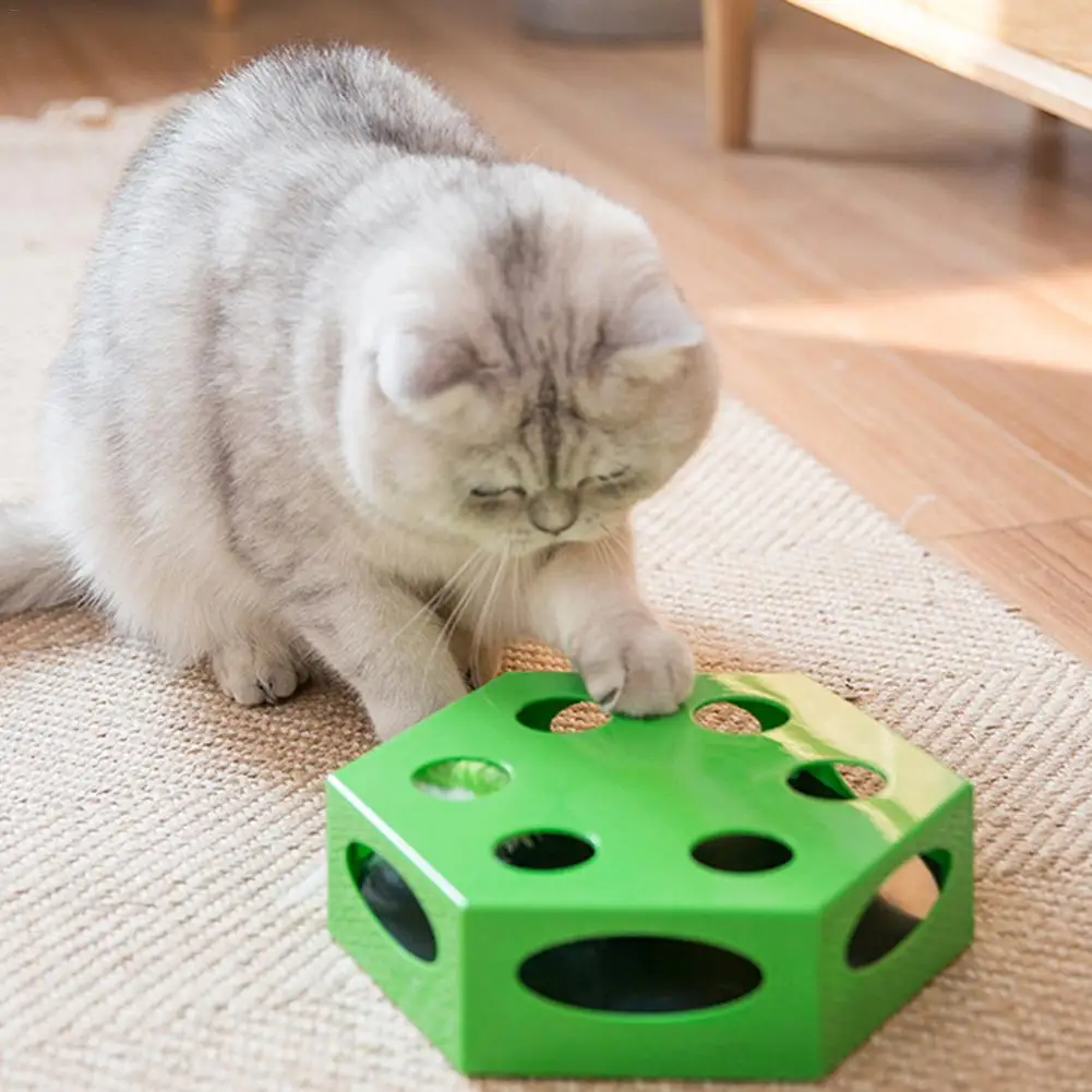 Cat Toy Automatic Hexagonal Electric Rotary Table Funny Box Pet Kitten Interactive Training Stimulating Toys | Дом и сад