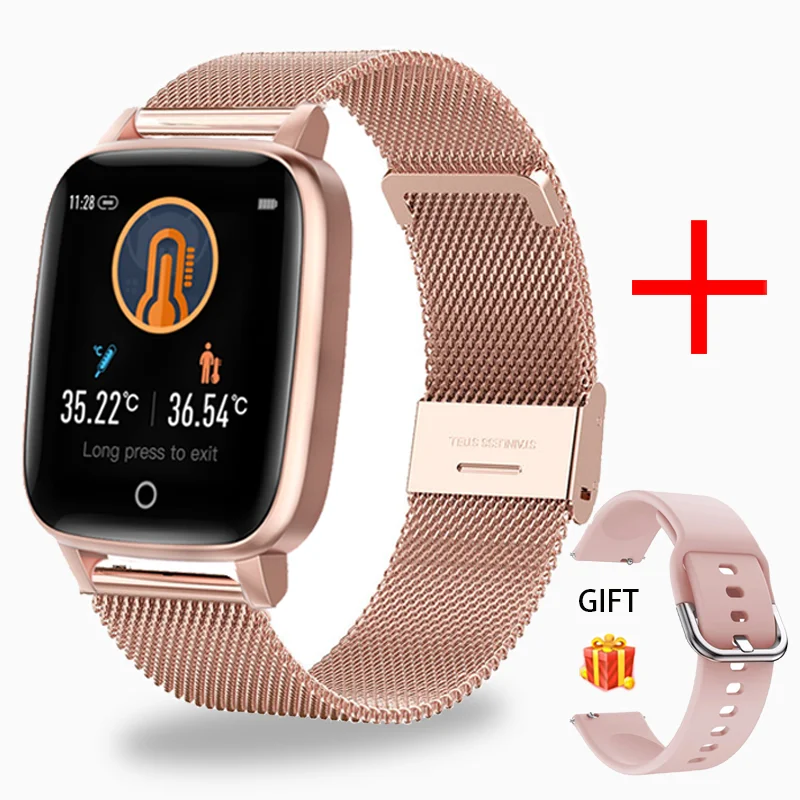 

Smart Watch Women Call Reminder Sport Pedometer Watches Men Body Temperature Measure Heart Rate Smartwatch Supports Phone Skemi